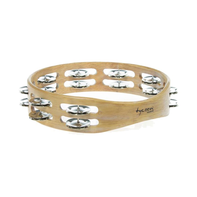 Tycoon TBW-10D BS Double Row Wooden Tambourine with Steel Jingles
